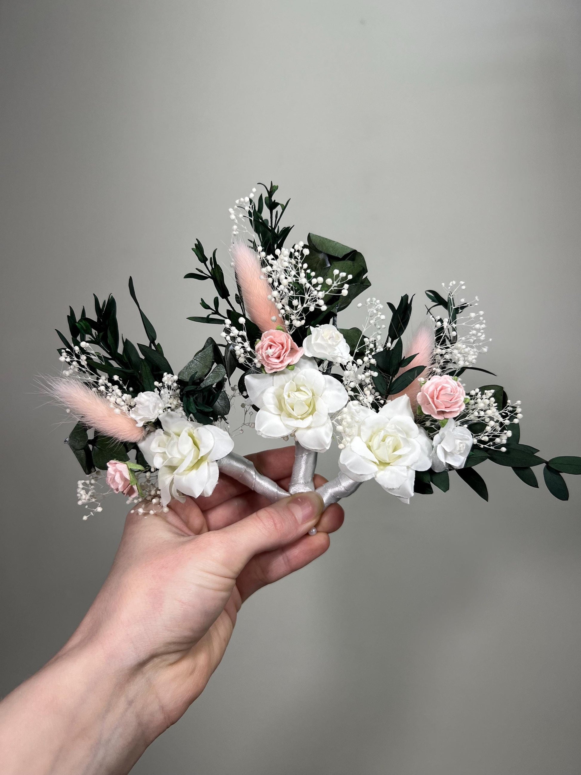 White Blush Boutonniere Wedding Eucalyptus Boutonniere Wrist Corsage Bridesmaids White Blush Mom Pink Baby Breath Accessories Artificial