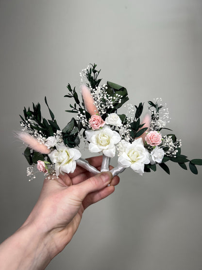 White Corsage Wedding Eucalyptus Corsage Wrist Corsage Bridesmaids White Blush Mom Corsage Pink Baby Breath Accessories Artificial Flower
