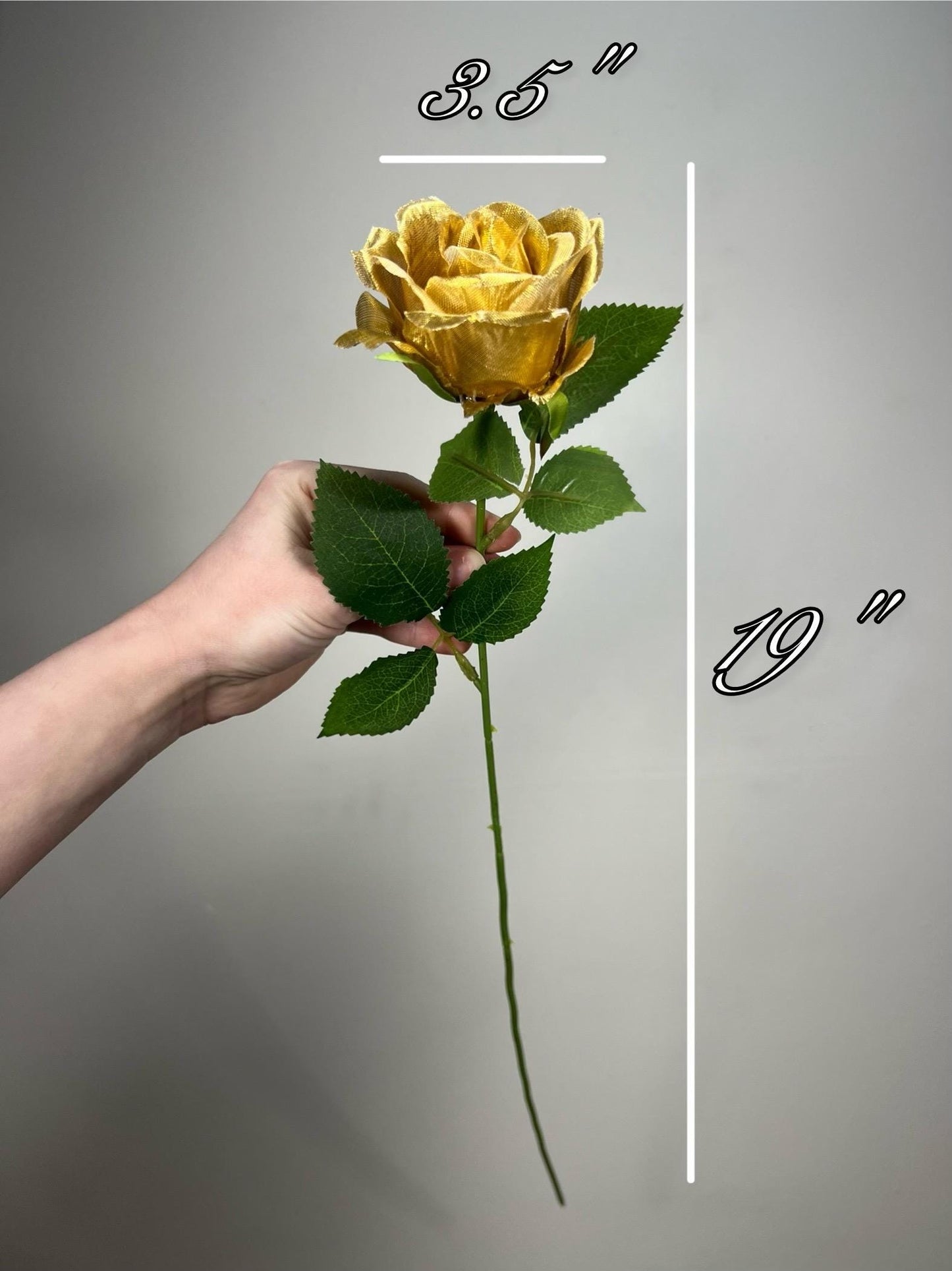 Gold Rose Flower Heads with Stem Wedding Gold Rose Artificial Gold Wedding Silk Roses Gold Flower Home Decor Roses Wedding DIY Craft Supply