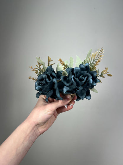 Teal Boutonniere Wedding Dark Teal Groom Boutonnière Teal Pin On Groomsmen Peacock Boutonniere Prom Dark Teal Artificial Flower