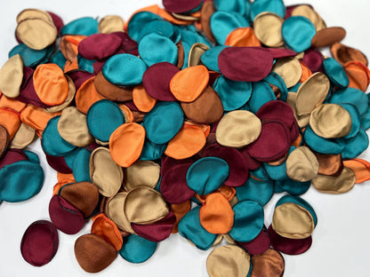 Teal Orange Petals Wedding Decor Flower Girl Petals Dark Teal Terracotta Burgundy Wedding Aisle Decor Flower Petals Brown Rust Confetti
