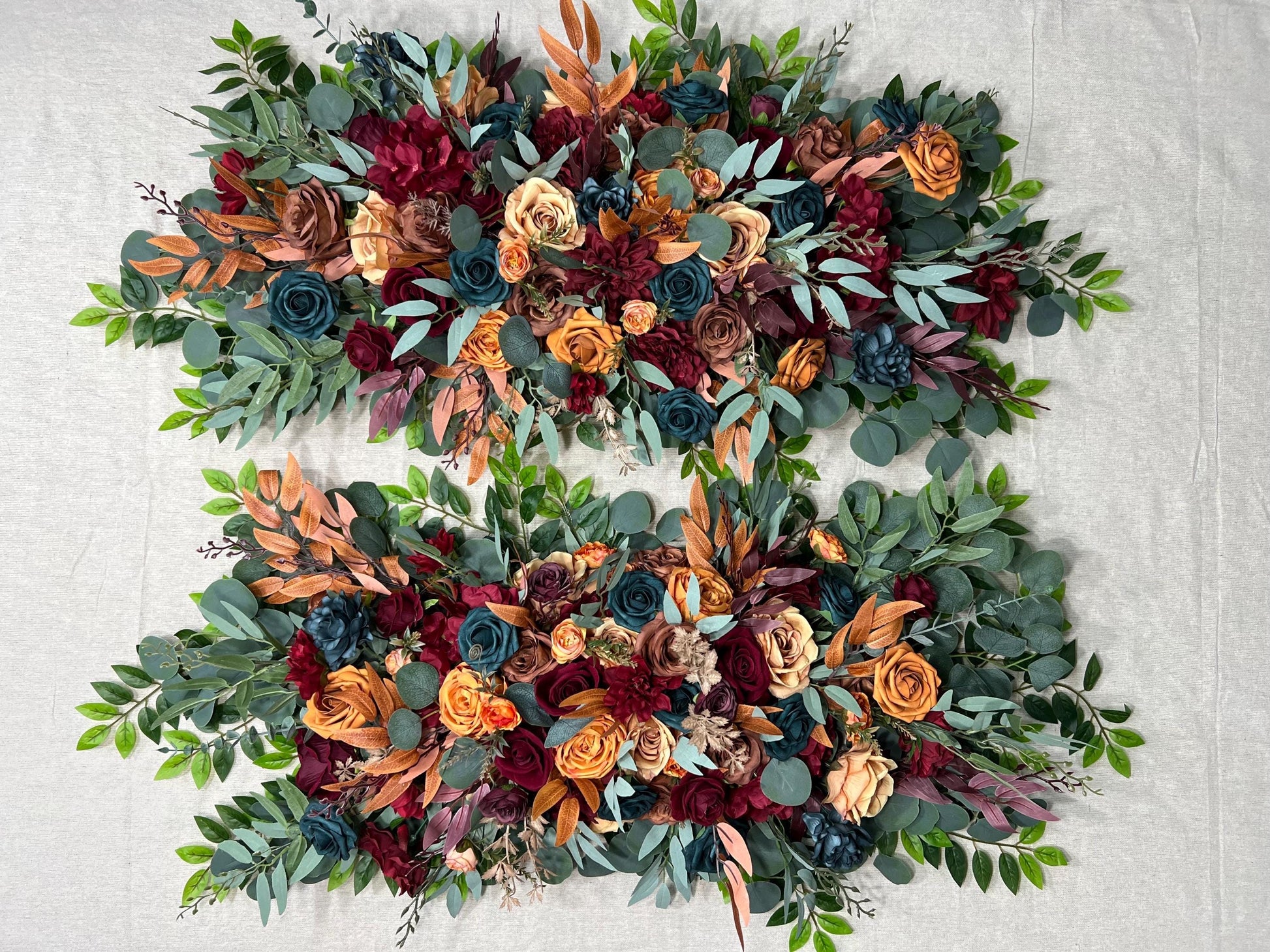 Teal Arch Arrangement Wedding Rust Dark Teal Burgundy Arbor Arrangement Burnt Orange Teal Arch Arrangement Terracotta Brown Teal Blue