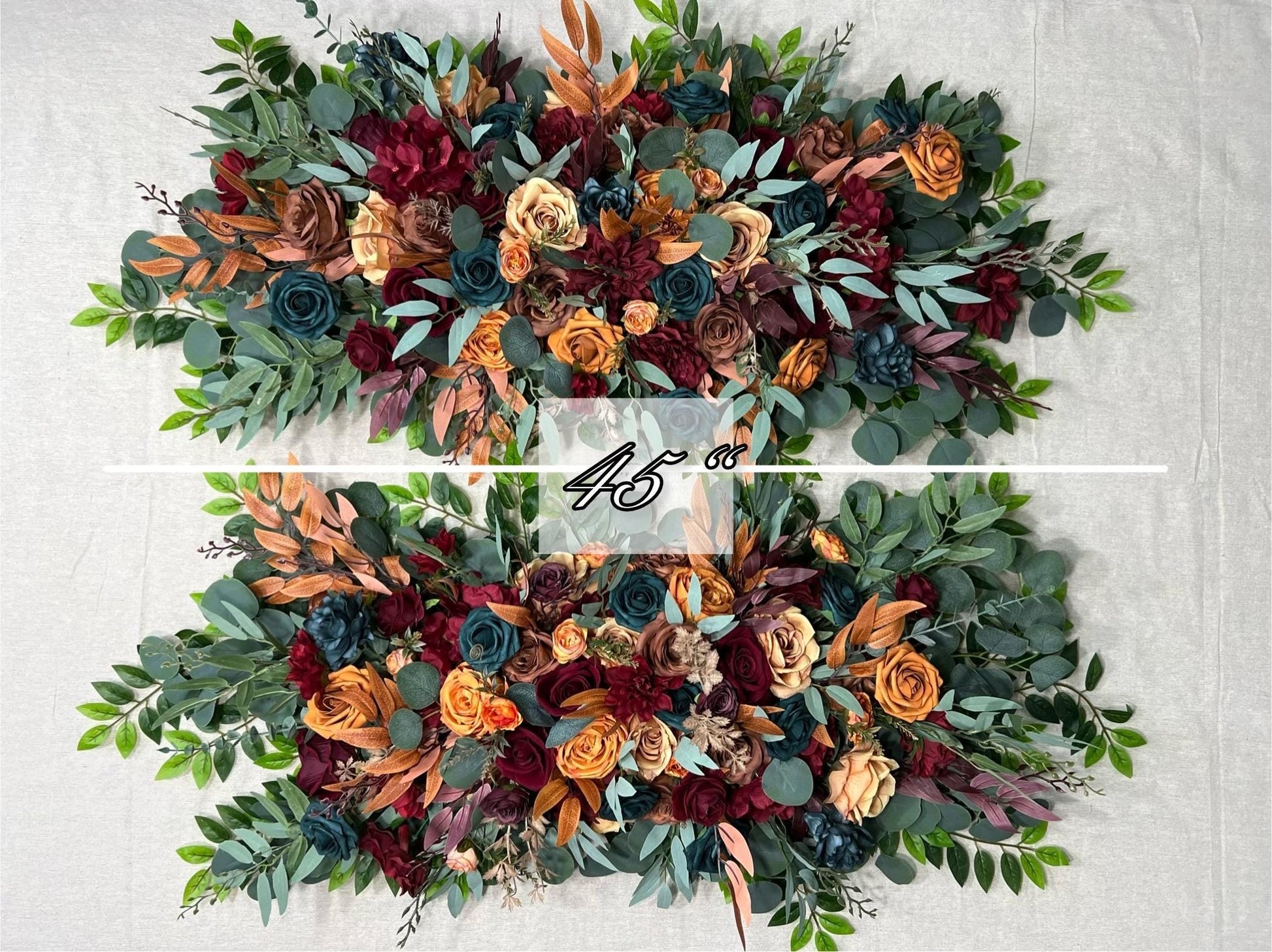 Teal Arch Arrangement Wedding Rust Dark Teal Burgundy Arbor Arrangement Burnt Orange Teal Arch Arrangement Terracotta Brown Teal Blue