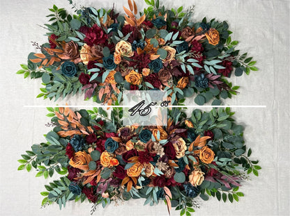 Teal Arch Arrangement Wedding Rust Dark Teal Burgundy Arbor Arrangement Burnt Orange Teal Arch Arrangement Terracotta Brown Teal Blue