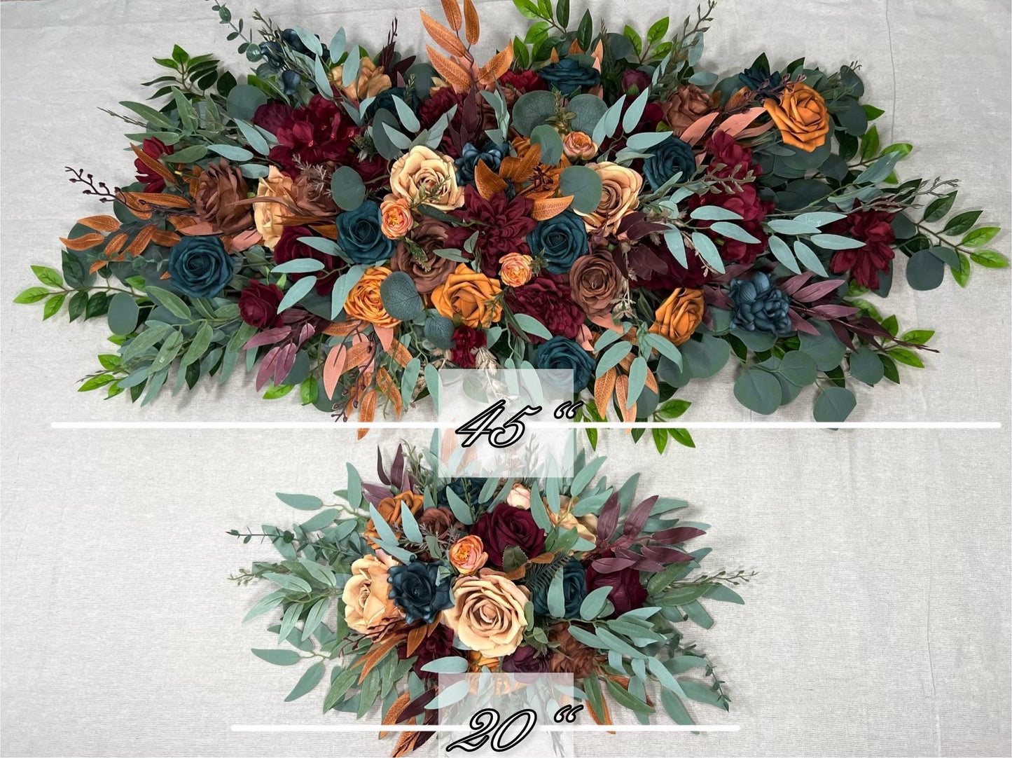 Teal Arch Arrangement Wedding Rust Dark Teal Burgundy Arbor Arrangement Burnt Orange Teal Arch Arrangement Terracotta Brown Teal Blue