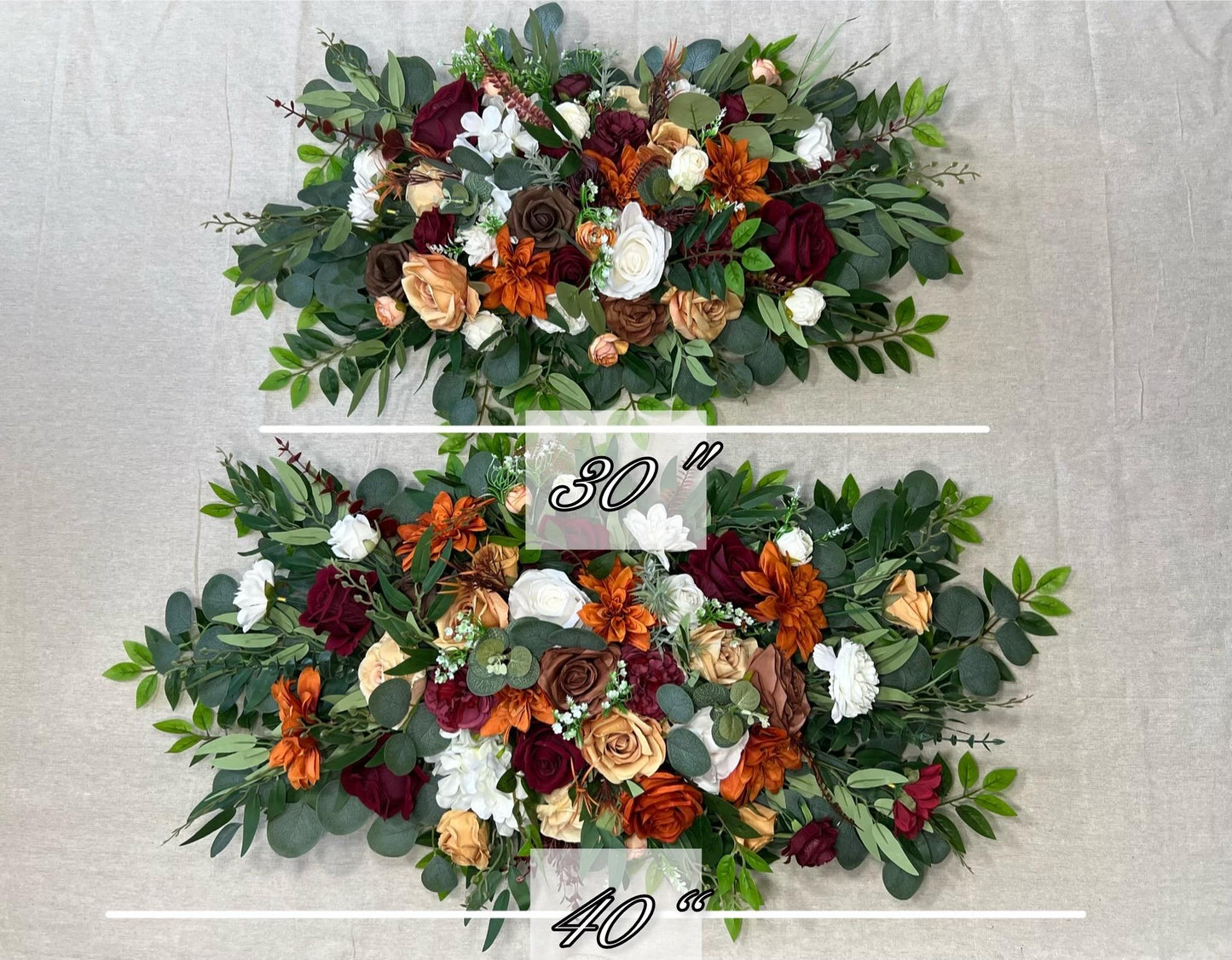 Wedding Bouquet Terracotta Rust Bouquet Bridesmaids Cinnamon Fall Burgundy Orange White Ivory Bouquet Artificial Flower