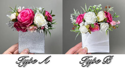 Hot Pink Corsage Wedding White Pink Wrist Corsage Mom Fuchsia Corsage Bridesmaids Greenery Pink White Corsage Prom Artificial Flower