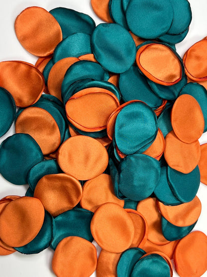 Teal Terracotta Petals Wedding Decor Peacock Petals Dark Teal Rust Wedding Aisle Decor Flower Petals Teal Blue Burn Orange Confetti