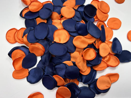 Orange Navy Blue Petals Wedding Decor Terracotta Petals Navy Blue Rust Wedding Aisle Decor Flower Petals Dark Blue Burn Orange Confetti