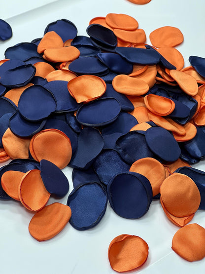 Orange Navy Blue Petals Wedding Decor Terracotta Petals Navy Blue Rust Wedding Aisle Decor Flower Petals Dark Blue Burn Orange Confetti
