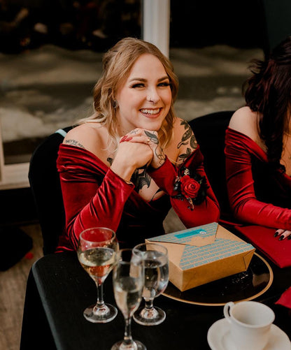 Black Red Pocket Boutonnière, Wedding Gothic Groom Groomsmen Square Boutonnière