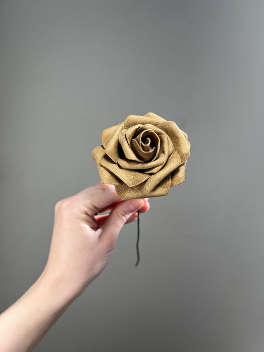 Gold Flower Head Wedding Decor Gold Small Flower Heads Artificial Wedding DIY Craft Supplies Wedding Gold Faux Flower Head Home Decor