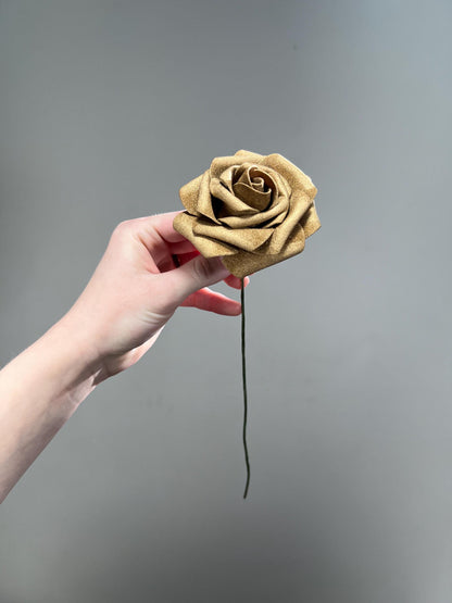 Gold Flower Head Wedding Decor Gold Small Flower Heads Artificial Wedding DIY Craft Supplies Wedding Gold Faux Flower Head Home Decor
