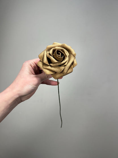 Gold Flower Head Wedding Decor Gold Small Flower Heads Artificial Wedding DIY Craft Supplies Wedding Gold Faux Flower Head Home Decor