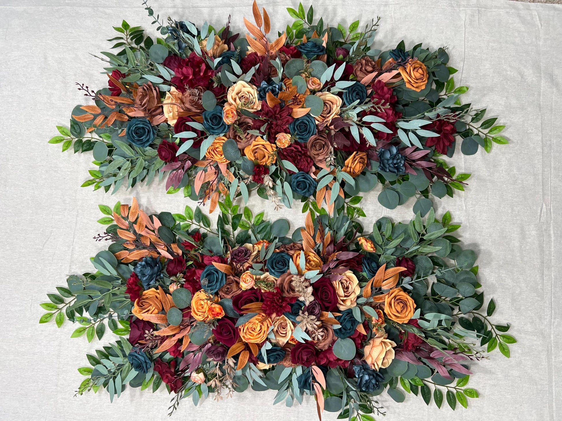 Teal Arch Arrangement Wedding Rust Dark Teal Burgundy Arbor Arrangement Burnt Orange Teal Arch Arrangement Terracotta Brown Teal Blue