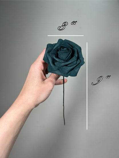 Dark Teal Flower Head Wedding Decor Teal Small Flower Rose Wedding DIY Craft Supplies Wedding Deep Teal Green Flower Head Dark Teal
