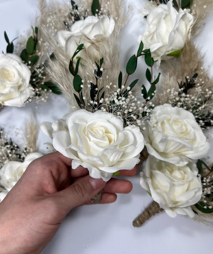 White Pocket Boutonniere White Groom Boutonnière Ivory Square Groomsmen Pocket Eucalyptus Boutonniere Baby Breath Pampas Grass Reddit