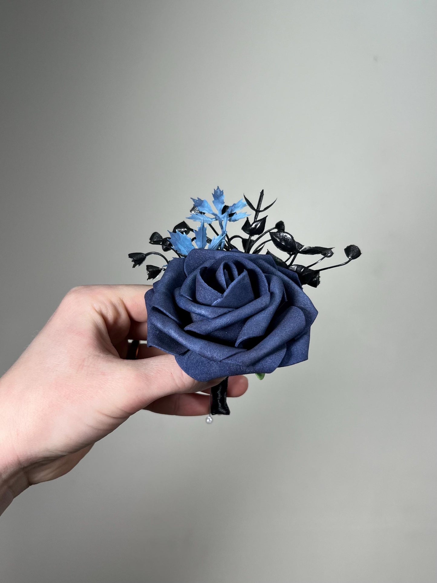 Black Blue Bouquet Wedding Bridal Black Navy Blue Gothic Bouquet Black Bridesmaids Bouquet Black Dark Blue Artificial Flower Reddit