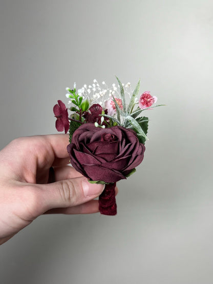 Wedding Corsage Burgundy Dusty Rose Wedding Wrist White Corsage Bridesmaids Decor Corsage Bridal Ivory Accessories Artificial Flowers