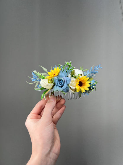 Sunflower Bouquet Bridal White Sunflower Bouquet Dusty Blue Sunflower Bridesmaids Bouquet Blue Sunflower Artificial Flowers