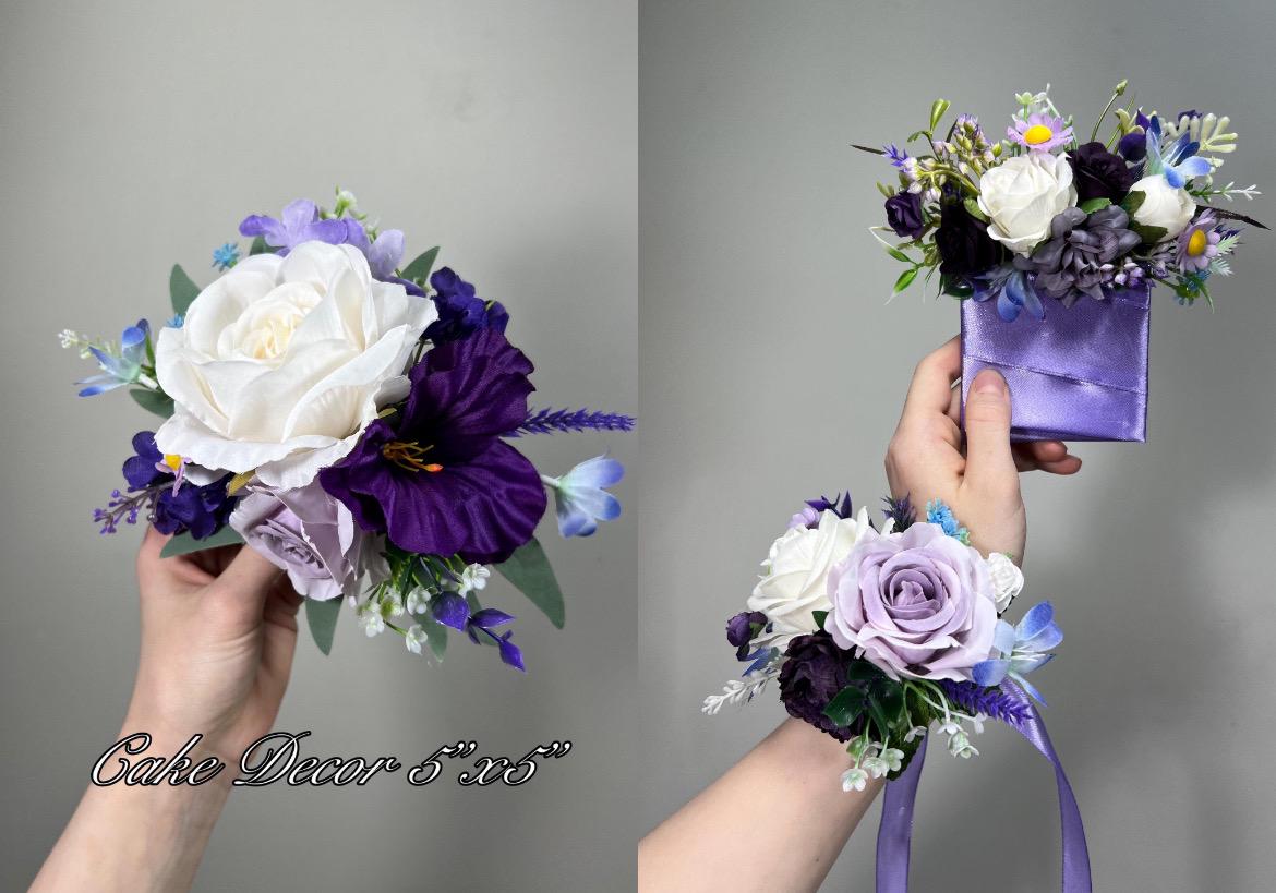 Wild Flower Bouquet Wedding Bridal Purple Bouquet Lavender Plum Bridesmaids Bouquet Dark Purple White Bouquet Blue Wildflowers Spring Lilac