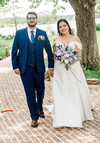 Wild Flower Bouquet Wedding Bridal Purple Bouquet Lavender Plum Bridesmaids Bouquet Dark Purple White Bouquet Blue Wildflowers Spring Lilac