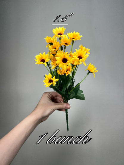 Sunflower Bunch Artificial Wedding Yellow Sunflowers with Stems Silk Flowers Heads Sunflower Fall Flower Faux Craft Supplies Sunflower DIY