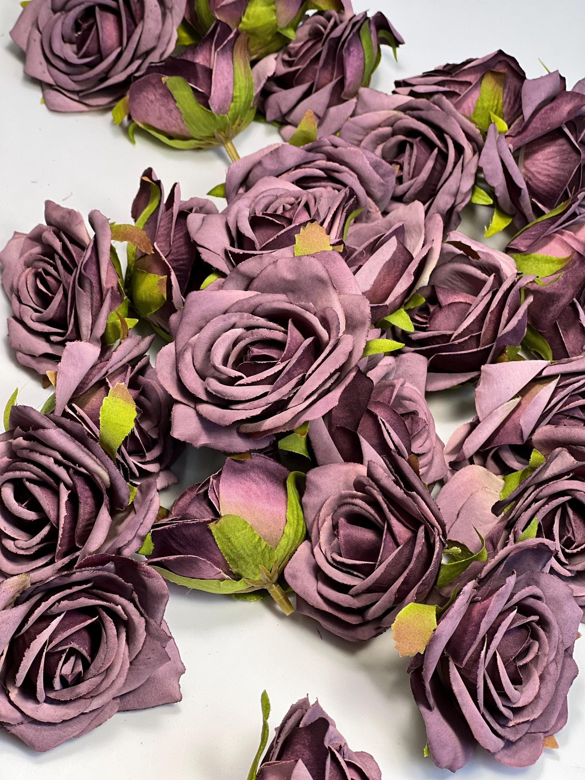Plum Flower Heads Wedding Dark Purple Roses Artificial Plum Head Rose Silk Deep Purple Wedding Craft Supplies Purple Flowers Head Faux