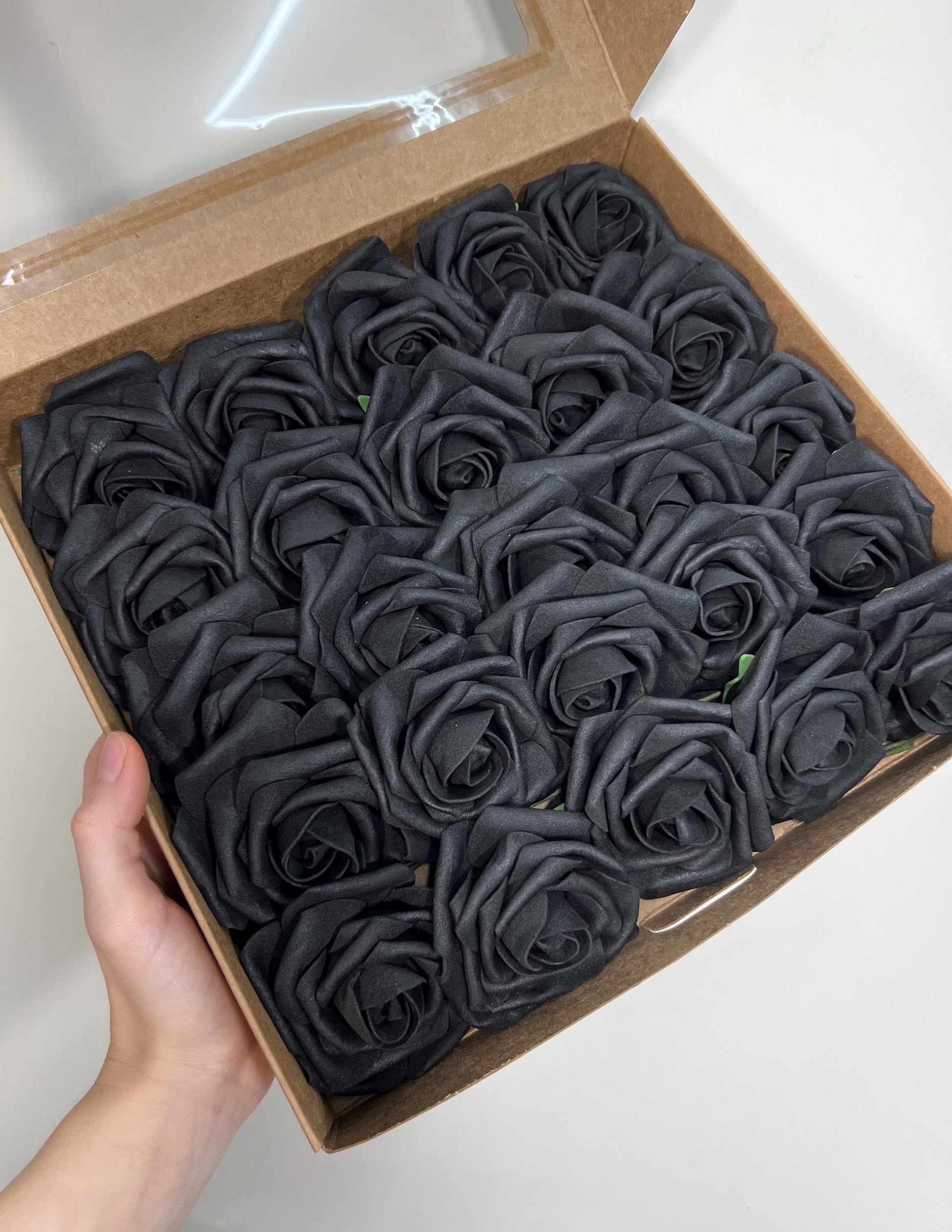 Black Flower Head Wedding Decor Black Small Artiticial Flower Rose Wedding DIY Craft Supplies Wedding Black Flower Head Black Foam