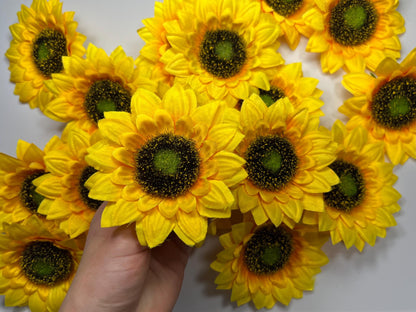 Sunflower Head Wedding Artificial Sunflower 3” Flower Head Craft Supplies Wedding Sunflower Head DIY Home Decor Sunflower Flower