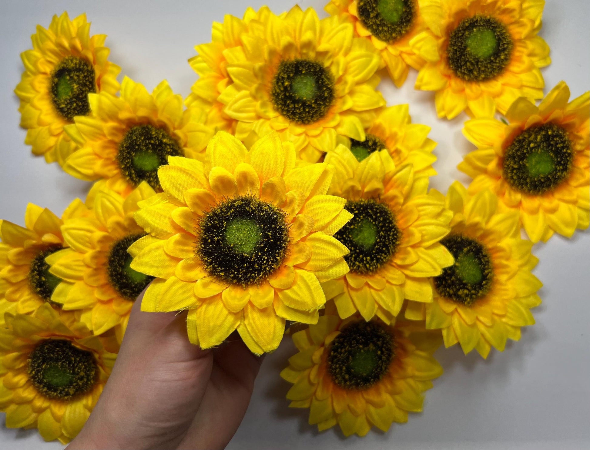 Sunflower Head Wedding Artificial Sunflower 3” Flower Head Craft Supplies Wedding Sunflower Head DIY Home Decor Sunflower Flower