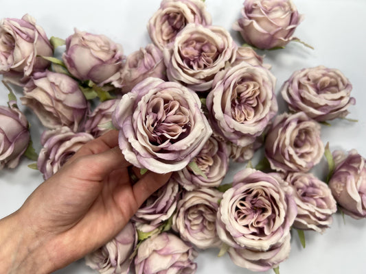 Lavender Peony Artificial Flower Heads Lilac Peonies Silk Flowers Wedding Light Purple Peony Small Heads DIY Craft Supplies Flowers Lavender