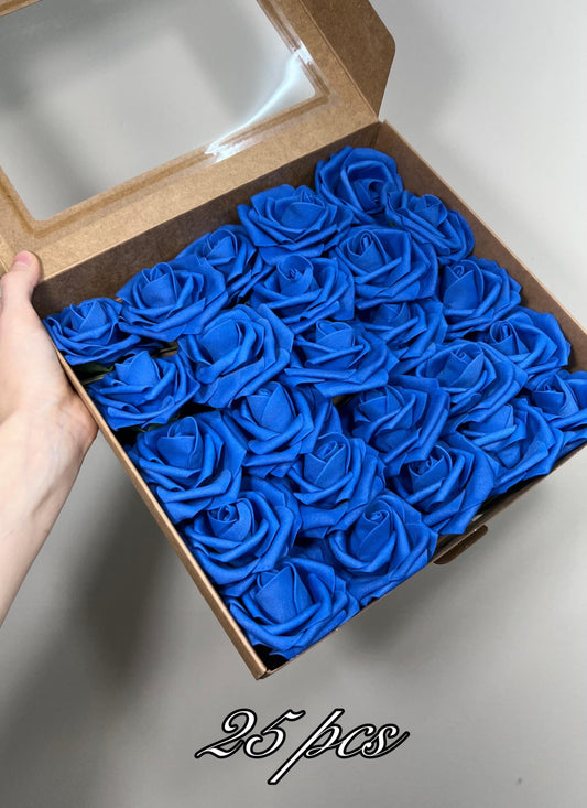 Royal Blue Flower Head Wedding Decor Blue Small Flower Rose Wedding DIY Craft Supplies Wedding Royal Blue Flower Head Artiticial Rose