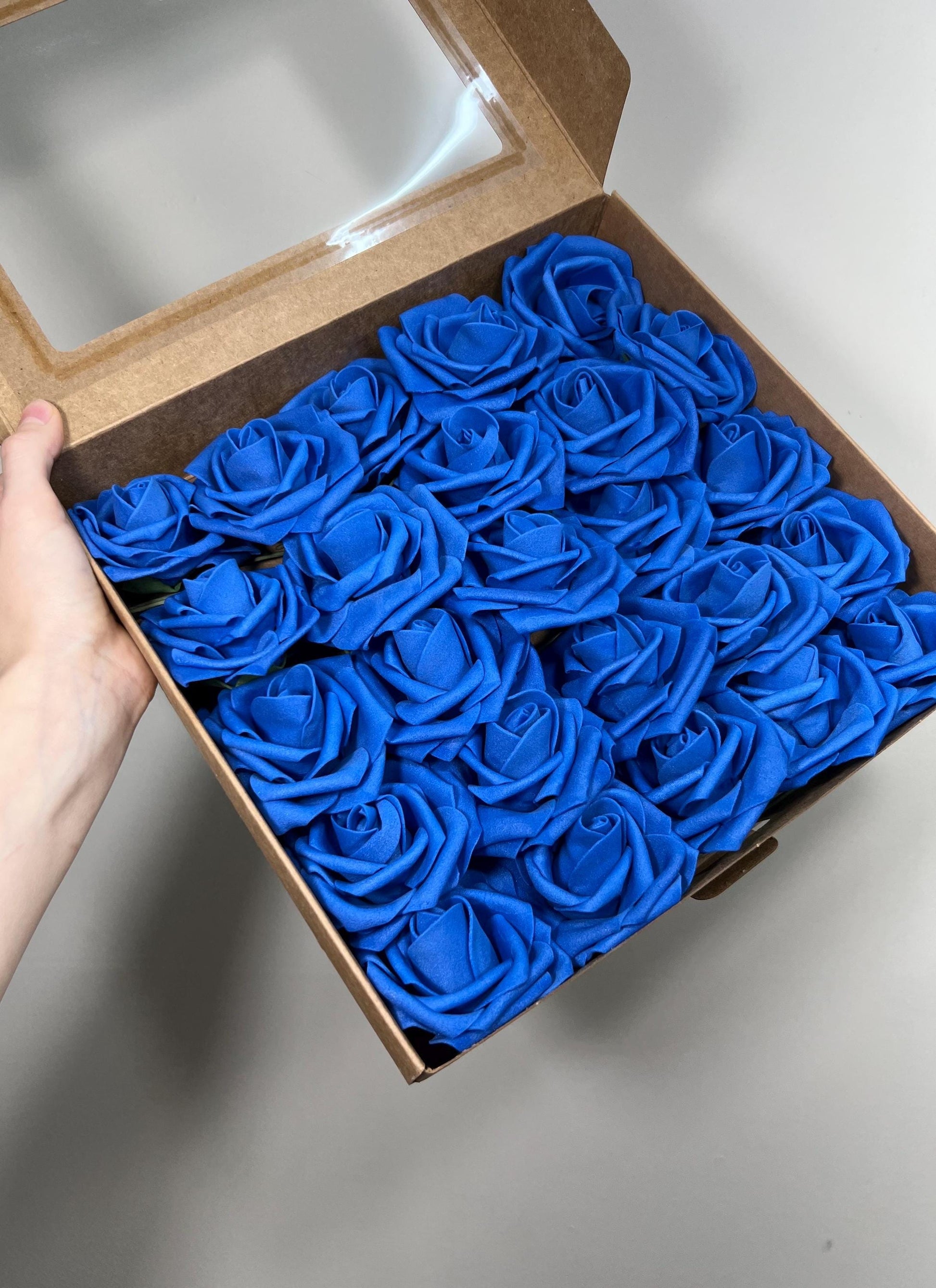 Royal Blue Flower Head Wedding Decor Blue Small Flower Rose Wedding DIY Craft Supplies Wedding Royal Blue Flower Head Artiticial Rose