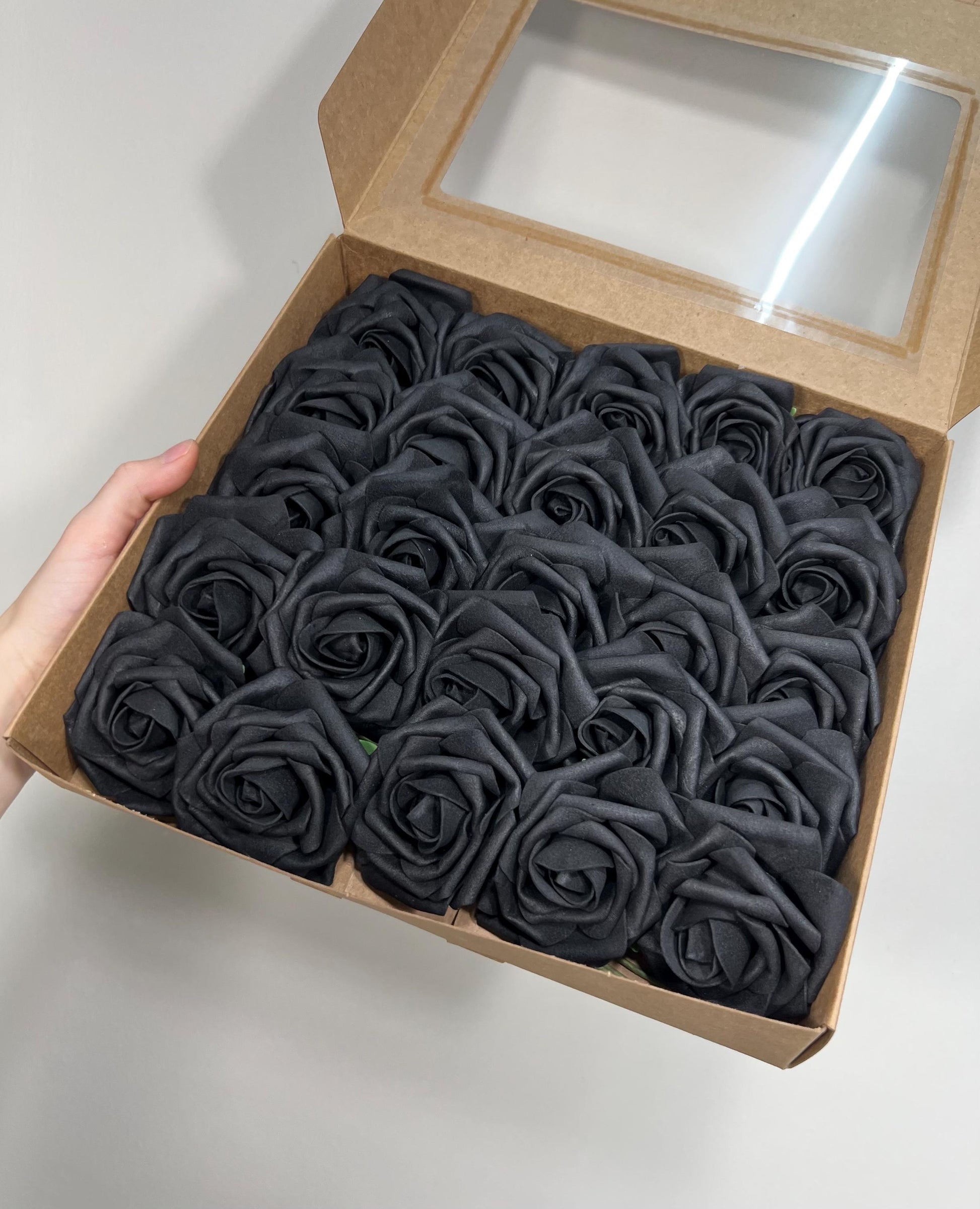 Black Flower Head Wedding Decor Black Small Artiticial Flower Rose Wedding DIY Craft Supplies Wedding Black Flower Head Black Foam