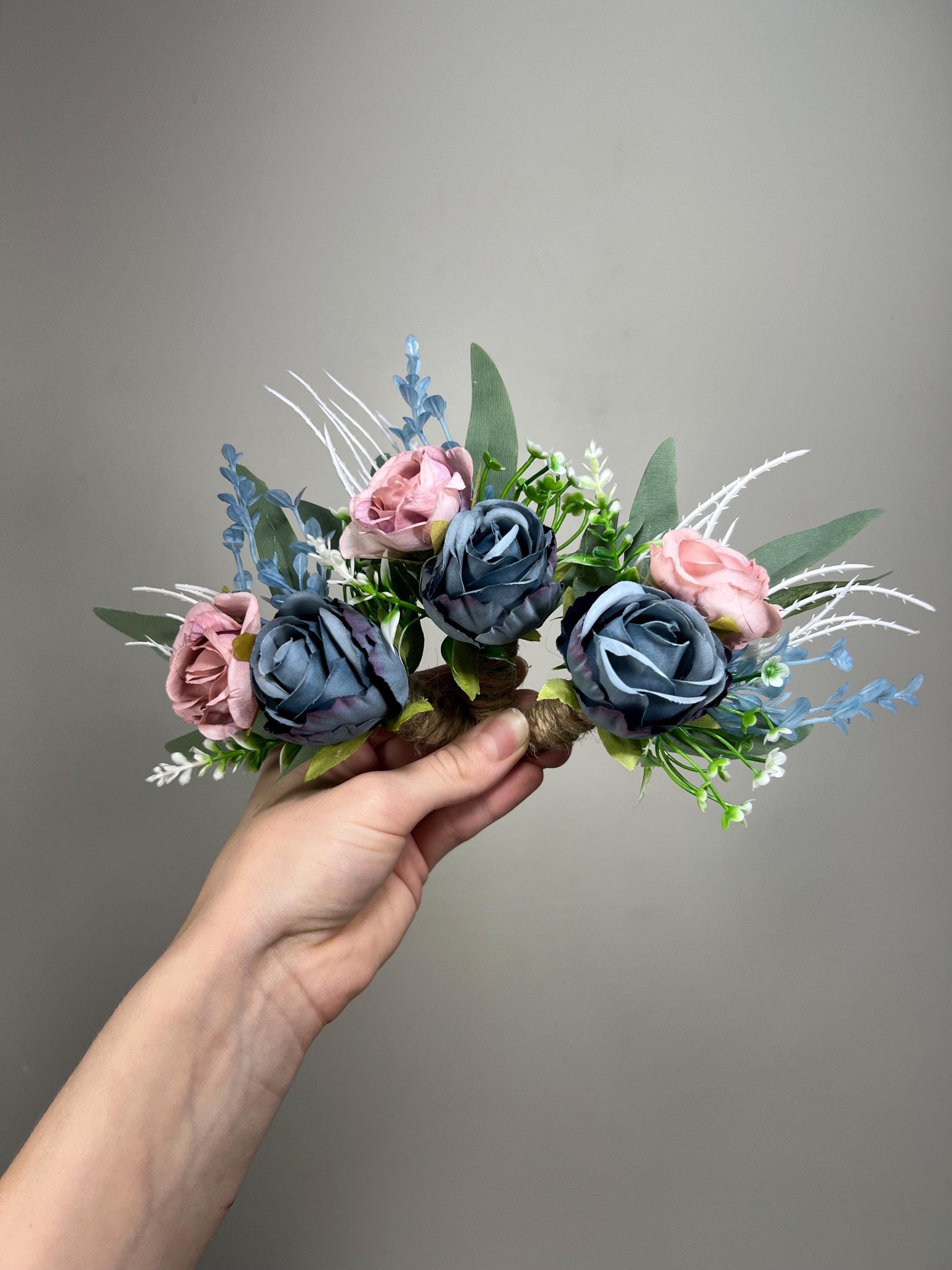 Dusty Blue Boutonnière Wedding Blue Dusty Rose Boutonniere Groom Pink Groomsmen Dusty Pink Blue Boutonniere White Rose Dusty Blue Eucalyptus