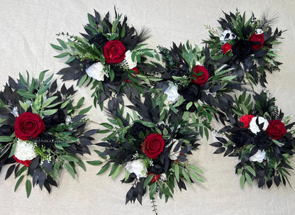 Black Red Bouquet White Wedding Bridal Gothic Bridesmaids Bouquet Dark Red Black Ivory Eucalyptus Baby Breath Artificial Flowers Reddit