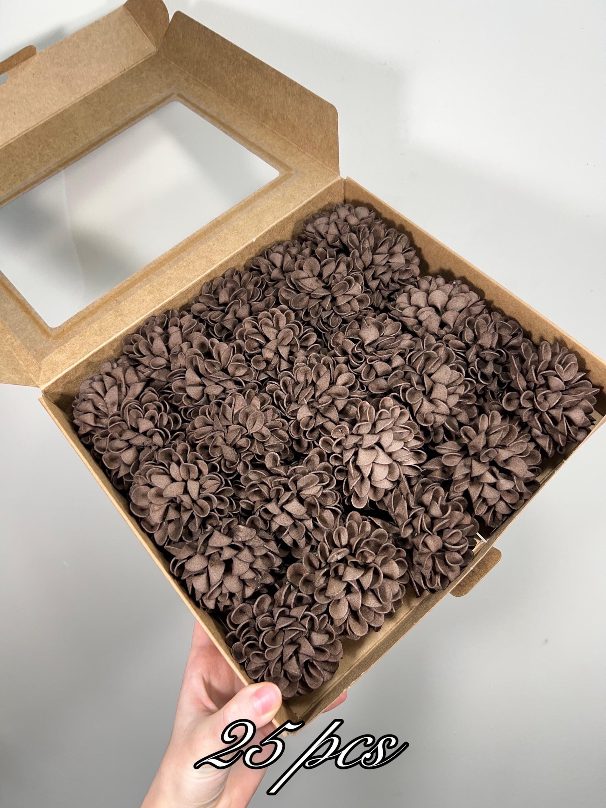 Brown Flower Artificial Wedding DIY Craft Supplies Brown Dahlia Wedding Dark Brown Flower Head with Stem Fake Flowers Chocolate Dahlia