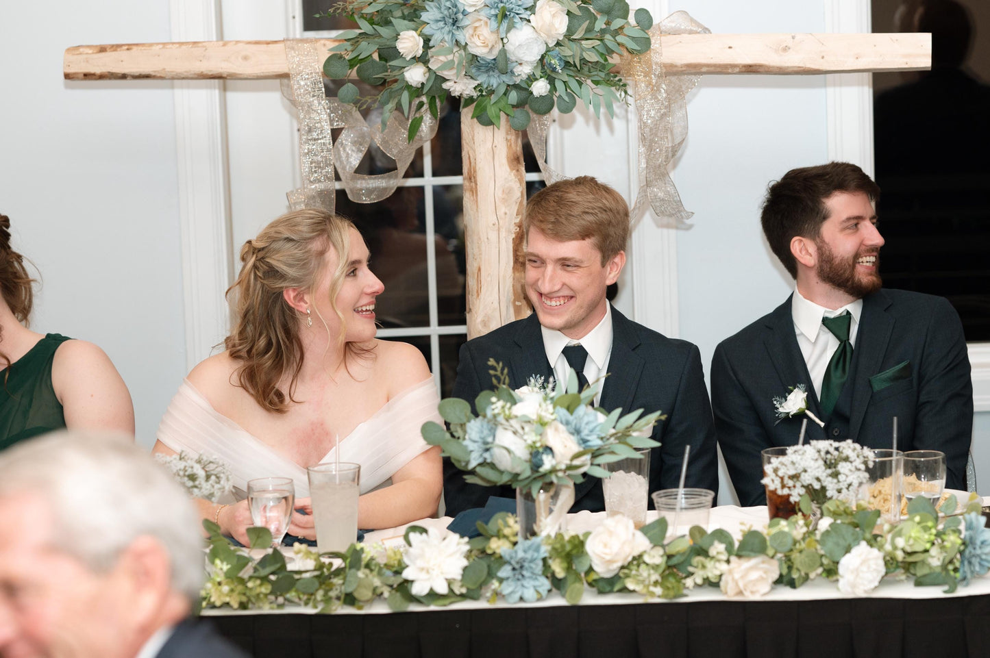 Dusty Blue White Bouquet Wedding Bridal Bouquet Ivory Dusty Blue Bouquet Bridesmaids Blue Cream Bouquet Eucalyptus Artificial Flower
