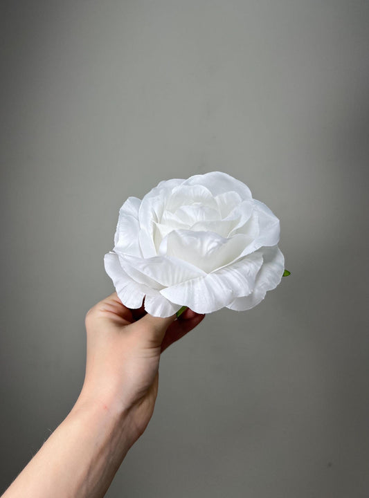 White Rose Flower Heads Wedding Pure White Rose Artificial Snow White Silk Roses White Home Decor Off-White Roses Wedding DIY Craft Flowers
