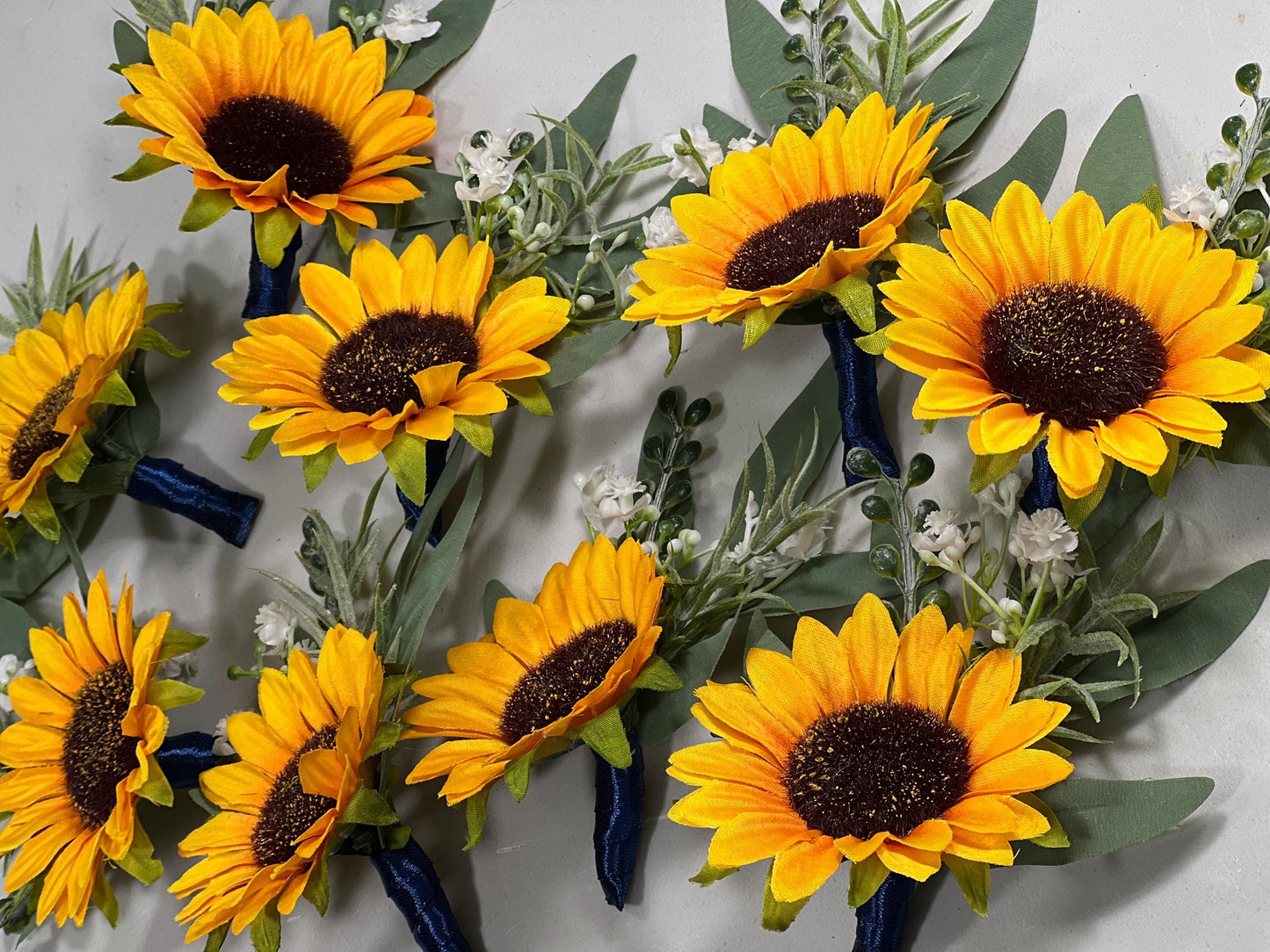 Sunflower Boutonniere Wedding Groom Boutonnières Groomsmen Sunflower Boutonnière Groom Fall Sunflower Yellow Artificial Flowers Baby Breath