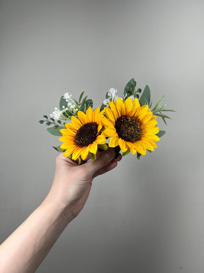 Wedding Sunflower Boutonniere Groom Boutonnières Groomsmen Sunflower Boutonnière Groom Fall Sunflower Yellow Artificial Flowers