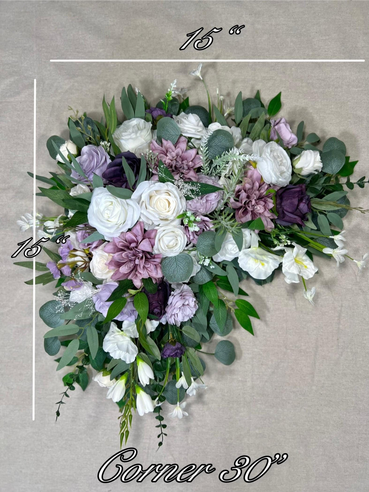 Purple Arch Arrangement Wedding White Arch Aisle Arrangement Dark Purple Anemone Arbor Arrangement Plum Lavender Arch Arrangements Ivory