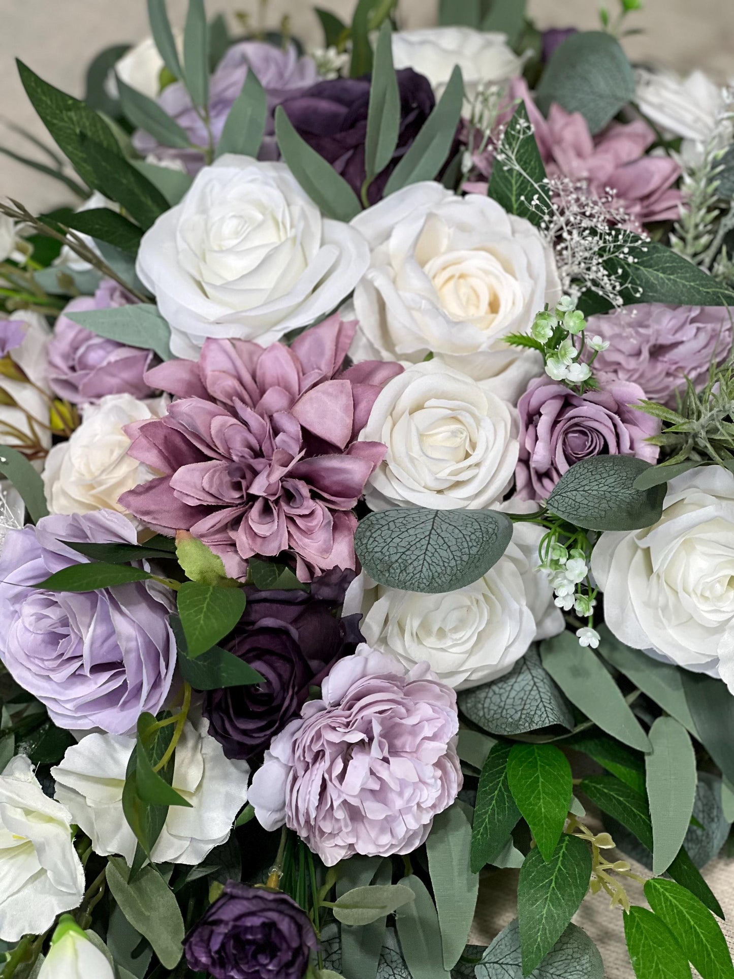 Purple Arch Arrangement Wedding White Lavender Arrangement Corner Lilac Arbor Arrangement Rustic Plum Ivory Corner Arrangement Light Purple