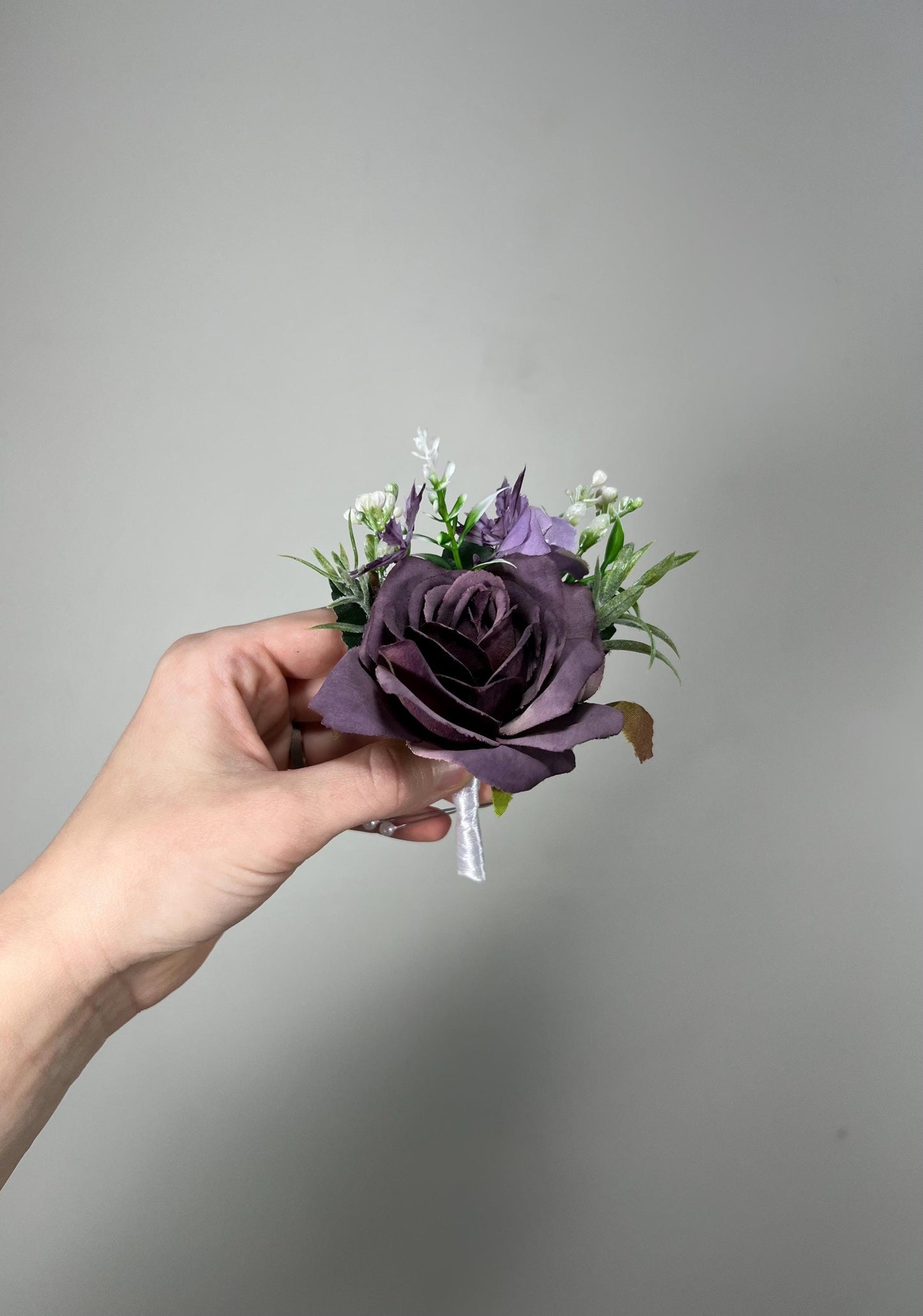 Plum Boutonniere Wedding Groom Dark Purple Boutonniere Groomsmen Dusty Purple Boutonniere Deep Plum Prom Boutonniere Artificial Flowers