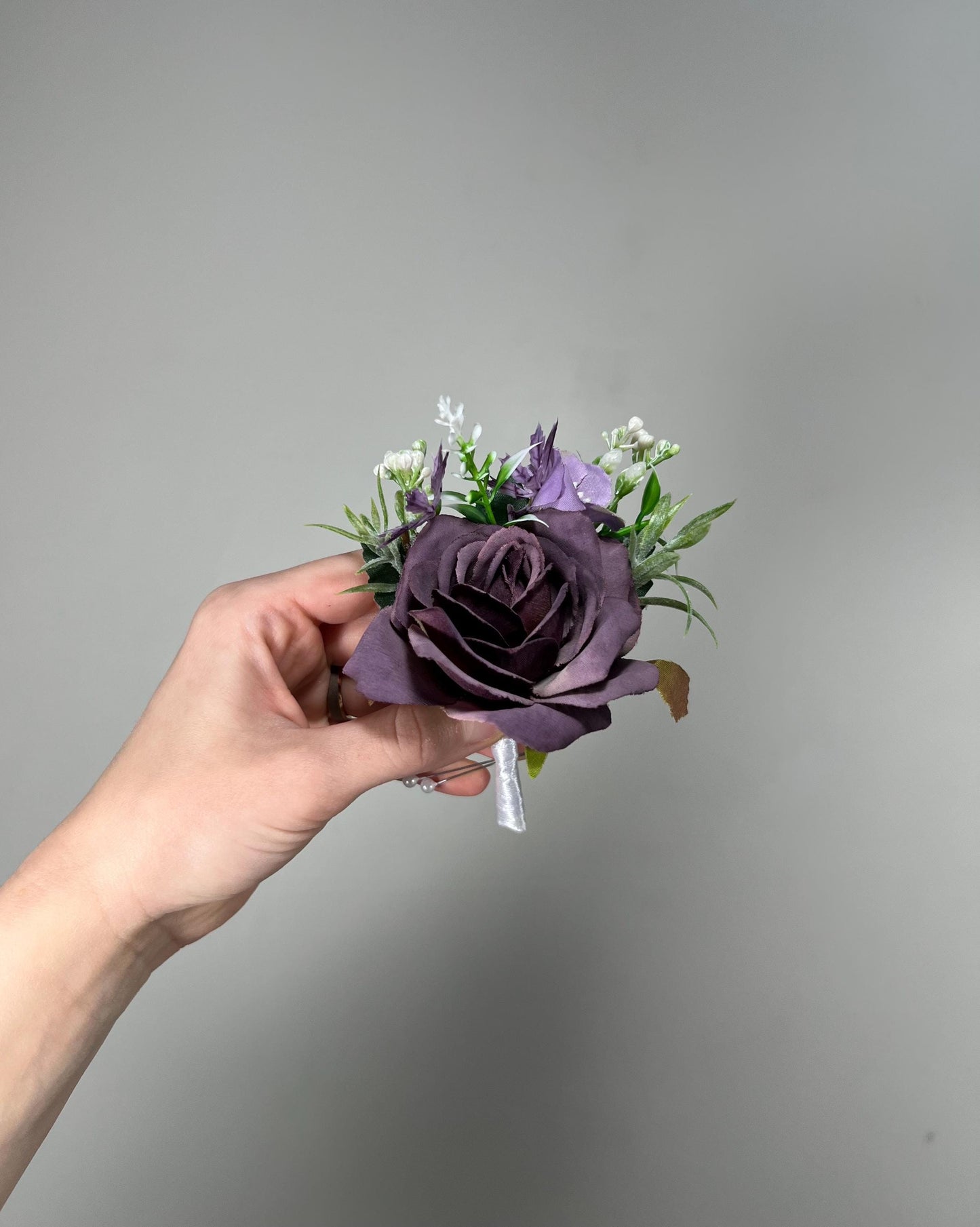Plum Boutonniere Wedding Groom Dark Purple Boutonniere Groomsmen Dusty Purple Boutonniere Deep Plum Prom Boutonniere Artificial Flowers