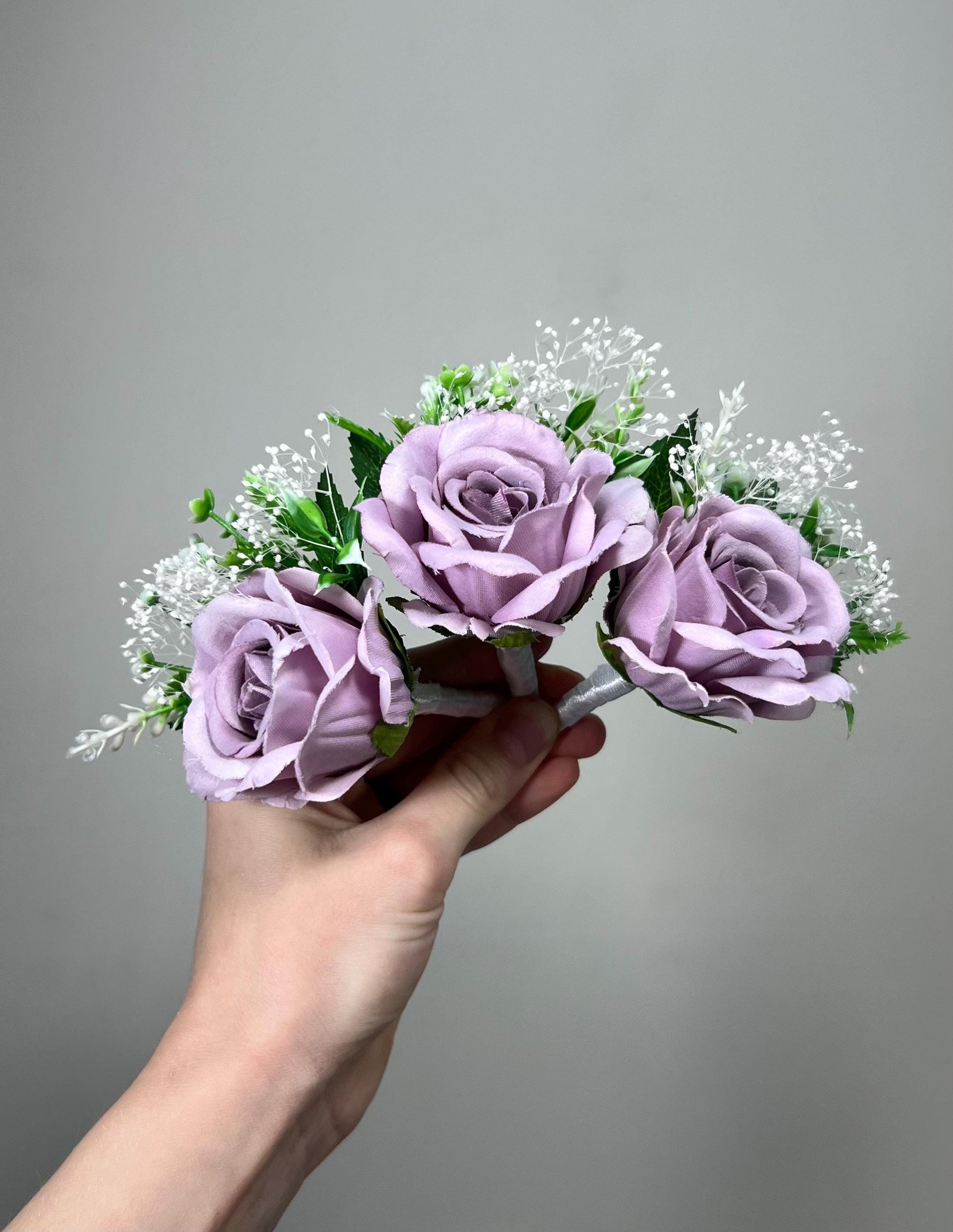 Lavender Boutonniere Wedding Lilac Groom Boutonnières Groomsmen Purple Boutonniere Lavender Baby Breath Boutonniere Artiticial Flower