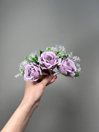 Lavender Boutonniere Wedding Lilac Groom Boutonnières Groomsmen Purple Boutonniere Lavender Baby Breath Boutonniere Artiticial Flower