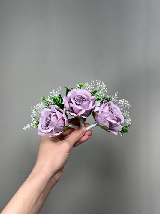 Lavender Boutonniere Wedding Lilac Groom Boutonnières Groomsmen Purple Boutonniere Lavender Baby Breath Boutonniere Artiticial Flower