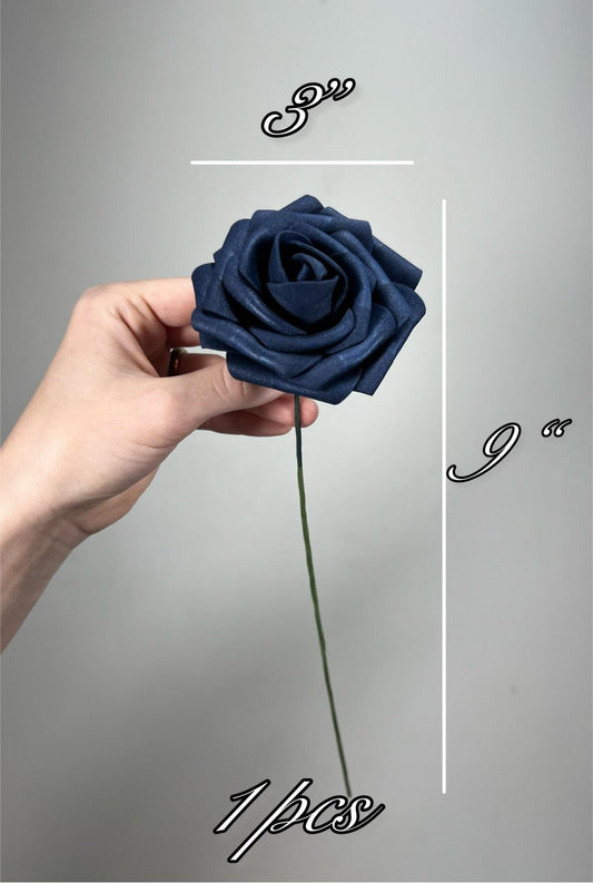 Navy Blue Flower Head Wedding Decor Dark Blue Small Flower Rose Wedding DIY Craft Supplies Artiricial Navy Blue Flowers Heads Dark Blue